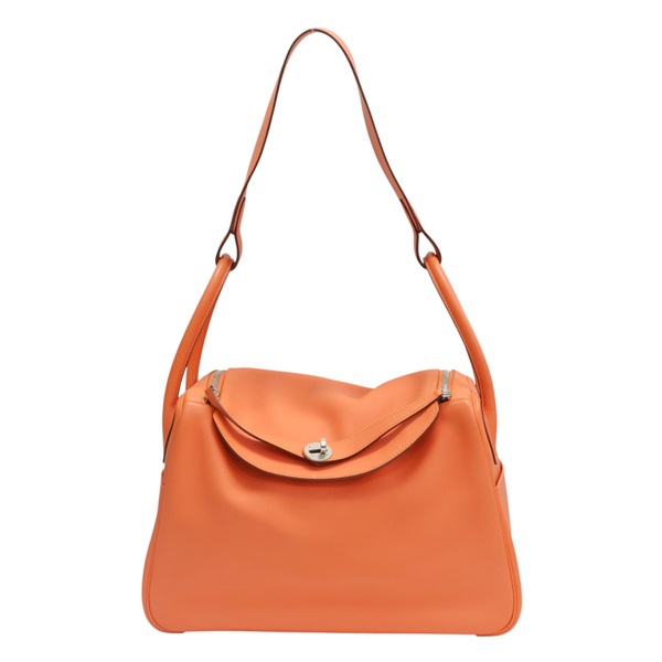 橘色 牛皮 Lindy34cm 肩背包 Q刻【HERMES 愛馬仕】