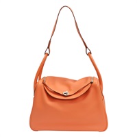 橘色 牛皮 Lindy34cm 肩背包 Q刻【HERMES 愛馬仕】