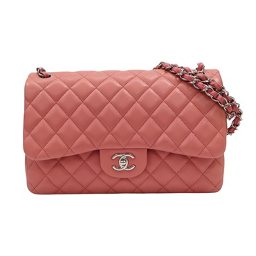 粉色羊皮 Jumbo 30 肩背包 銀扣【CHANEL 香奈兒】 A58600