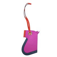 粉色 牛皮 Camail 鑰匙圈 吊飾 C刻【HERMES 愛馬仕】 H072032CK