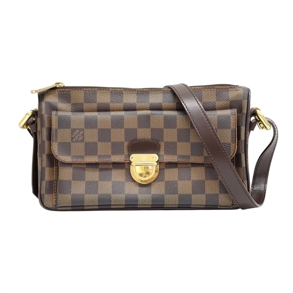 棕色 棋盤格 帆布 Ebene Ravello單肩包【LOUIS VUITTON LV 路易威登】 N60006