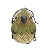 Paula's Ibiza 綠色 拉菲草編織 牛皮 Bird Iraca 肩背包【LOEWE 羅威】