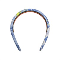 藍色 絲綢 髮箍 【HERMES 愛馬仕】