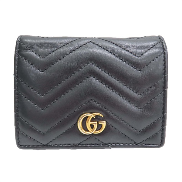 黑色 牛皮 GG Marmont Wallet 兩折短夾【GUCCI 古馳】 466492