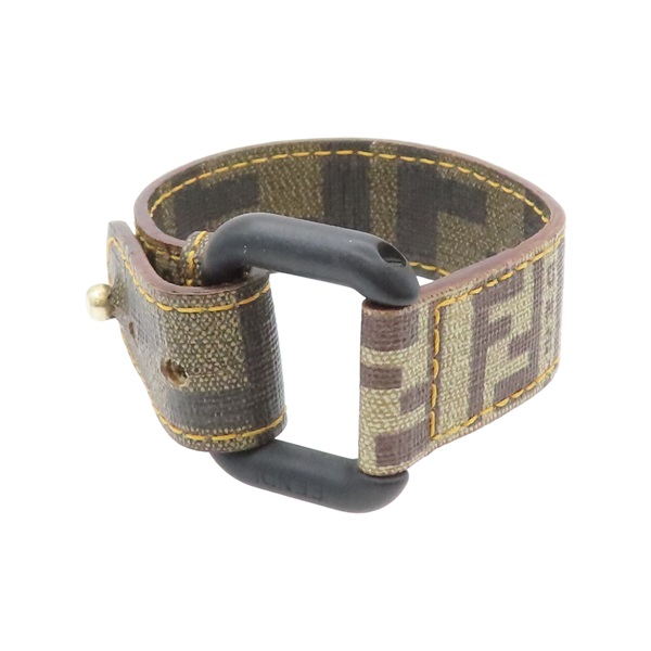 棕色 帆布 LOGO 手環.【FENDI 芬迪】