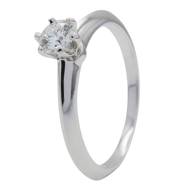 鉑金 單鑽 戒指【Tiffany & Co 蒂芬妮】