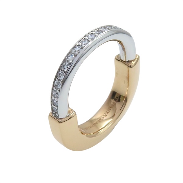 18K白/玫瑰金 鑽石 Lock 戒指【Tiffany & Co 蒂芬妮】