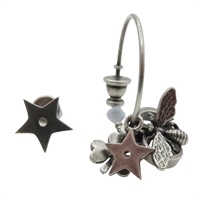 銀色 金屬 不對稱 針式耳環【Dior 迪奧】