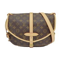 棕色 原花帆布 Saumur 30 肩背包 M42256【LOUIS VUITTON LV 路易威登】 M42256