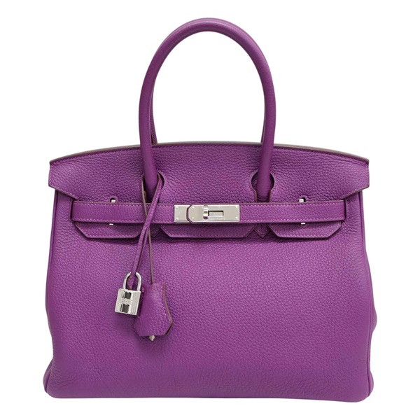 海葵紫 Togo牛皮 Birkin 30 柏金包 手提包 口R刻 銀扣【HERMES 愛馬仕】