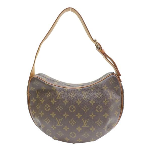 棕色 原花帆布 Croissant MM 肩背包【LOUIS VUITTON LV 路易威登】 M51512