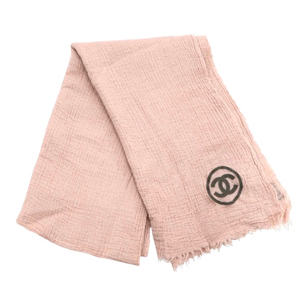 粉色 羊毛 CC 圍巾【CHANEL 香奈兒】