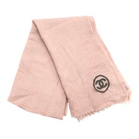 粉色 羊毛 CC 圍巾【CHANEL 香奈兒】