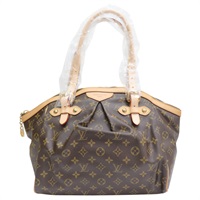 棕色 原花帆布 Tivoli GM 肩背包【LOUIS VUITTON LV 路易威登】 M40144