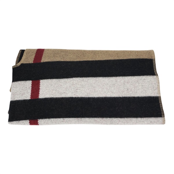 棕/黑/紅色 羊毛 圍巾【BURBERRY 巴寶莉】