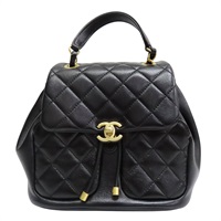 黑色 羊皮 Matelasse 後背包 金釦【CHANEL 香奈兒】 AS4493