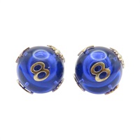 藍色 金屬 PVC 四葉草/星星/蜜蜂 Tribales 針式耳環【Dior 迪奧】 E2319WOMPL