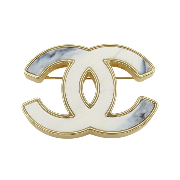 金色鍍金 大理石圖案 胸針【CHANEL 香奈兒】