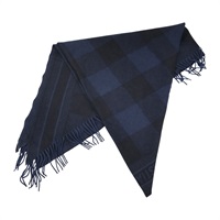 黑/藍色 格紋 羊絨 圍巾【Dior 迪奧 】
