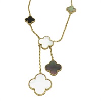 18K黃金 四枚幸運草 Magic Alhambra 項鍊【Van Cleef & Arpels 梵克雅寶】 VCARD79200