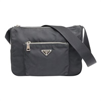黑色 尼龍 Tessuto 郵差包 肩背包【PRADA 普拉達】