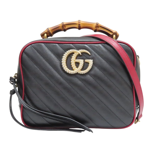 黑色 牛皮 GG Marmont 竹節 两用包【GUCCI 古馳】 602270