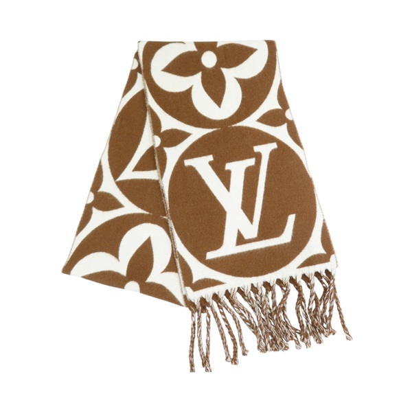 棕色 羊毛 Medallion 圍巾【LOUIS VUITTON LV 路易威登】 M79215