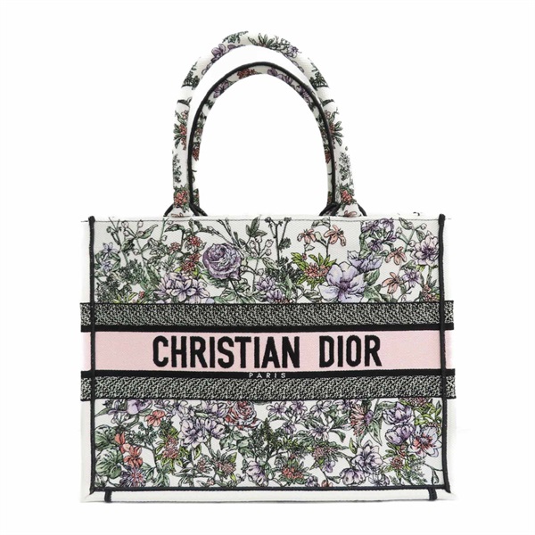 白色帆布 刺繡 Book Tote M 手提包【Dior 迪奧】