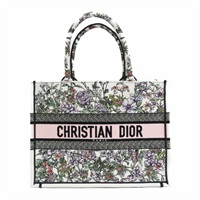 白色帆布 刺繡 Book Tote M 手提包【Dior 迪奧】