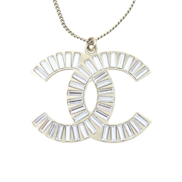 淺金色鍍金 大雙C水晶 LOGO NC 項鍊【CHANEL 香奈兒】