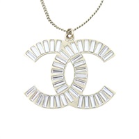 淺金色鍍金 大雙C水晶 LOGO NC 項鍊【CHANEL 香奈兒】