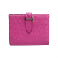 玫瑰木色 Chevre羊皮 Bearn compact 短夾 C刻【HERMES 愛馬仕】