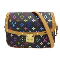 黑彩色 原花帆布 村上隆 Sologne 肩背包 M92639【LOUIS VUITTON LV 路易威登】 M92639