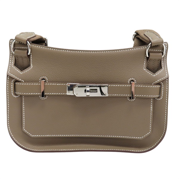 大象灰 Evercolor牛革 Mini Jypsiere 肩背包 B刻 銀釦【HERMES 愛馬仕】