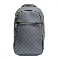 黑色棋盤格 帆布 Michael 後背包【LOUIS VUITTON LV 路易威登】 N58024