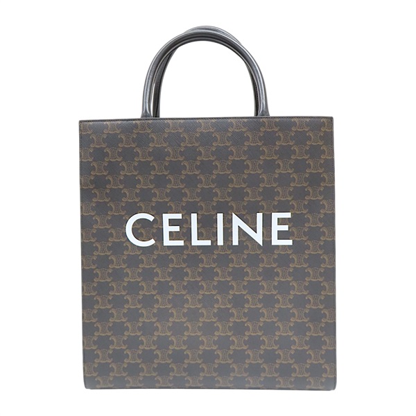 棕色 Triomphe帆布 Cabas 老花琴譜包 Medium Vertical Cabas 兩用包【CELINE 賽琳】 194432