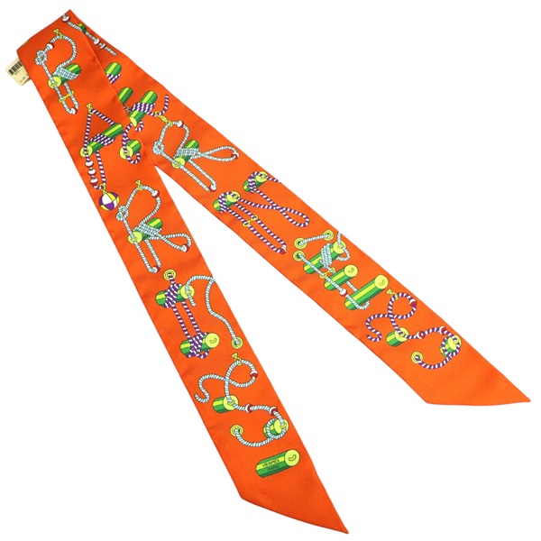 橘色 絲綢 絲巾 JEU DE SOIE UNIFORME Twilly H062740S11【HERMES 愛馬仕】 H062740S11