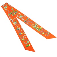 橘色 絲綢 絲巾 JEU DE SOIE UNIFORME Twilly H062740S11【HERMES 愛馬仕】 H062740S11