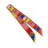 橘色 絲綢 Camails 絲巾【HERMES 愛馬仕】 H063358S