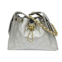 銀色 荔枝紋 牛皮 25 Hobo 小型包 肩背包【CHANEL 香奈兒】 AS5293