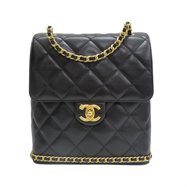 黑色 荔枝紋牛皮 後背包【CHANEL 香奈兒】 AS4490