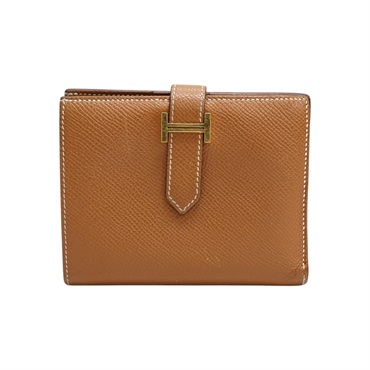金棕色 Epsom牛皮 Bearn Compact 短夾 U刻 金釦【HERMES 愛馬仕】