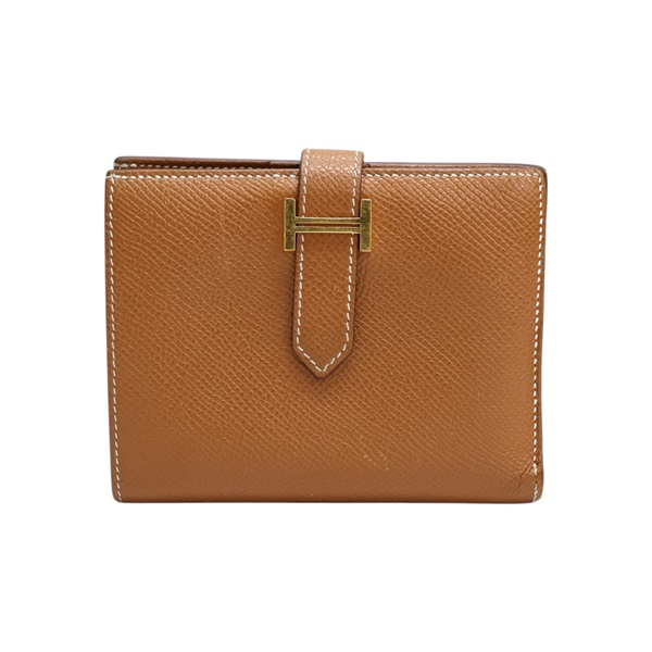 金棕色 EPSOM牛皮 Bearn compact 短夾 U刻【HERMES 愛馬仕】