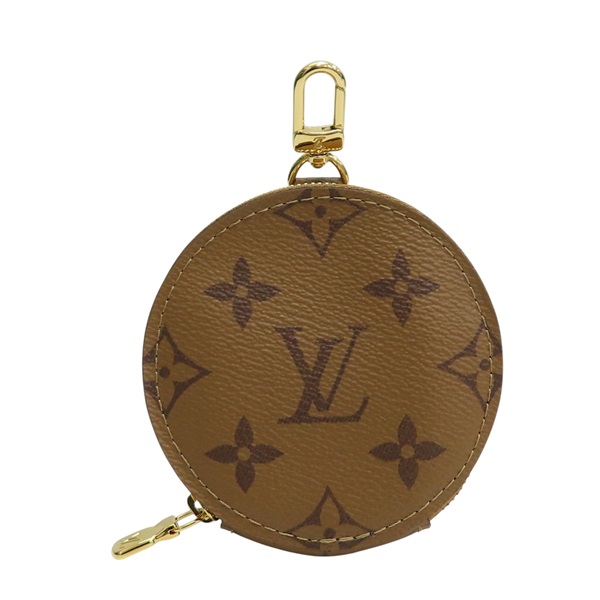 棕色 原花帆布 拉鍊 圓形零錢包 J02522【LOUIS VUITTON LV 路易威登】 J02522
