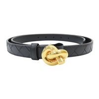 黑色 牛皮 繩結腰帶 皮帶【BOTTEGA VENETA 寶緹嘉】 837003V4R432190