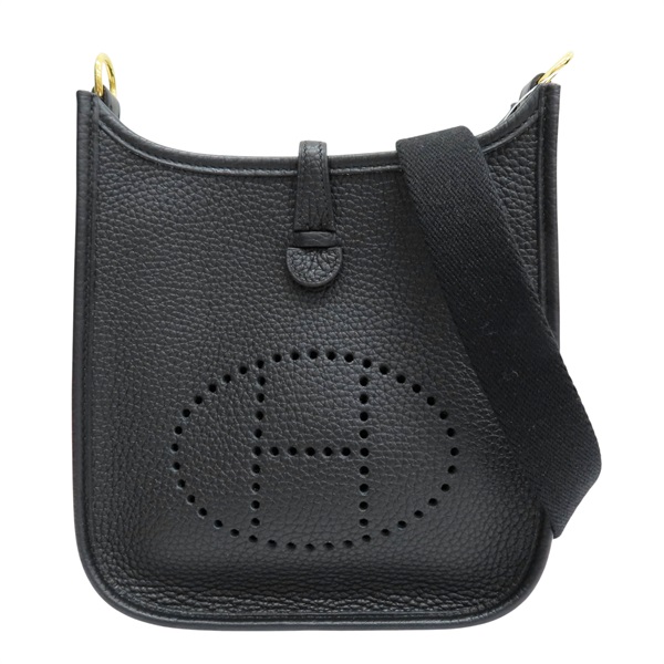 黑色 Taurillon牛皮 Mini Evelyne 肩背包 B刻 金扣【HERMES 愛馬仕】 H069426CC