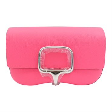 杜鵑粉色 Epsom牛皮 Della Elan 肩背包 W刻 銀扣【HERMES 愛馬仕】 W刻