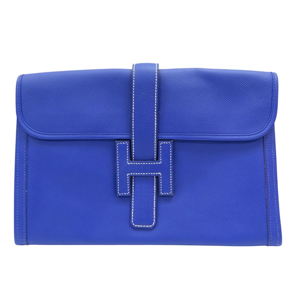電光藍 Epsom牛皮 Jige PM 手拿包 X刻【HERMES 愛馬仕】