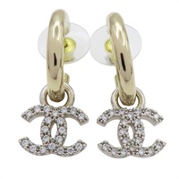 鍍金 水鑽 針式耳環【CHANEL 香奈兒】 AB8289