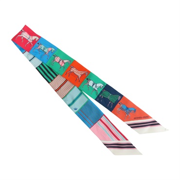 多色 真絲 絲巾 Twilly【HERMES 愛馬仕】